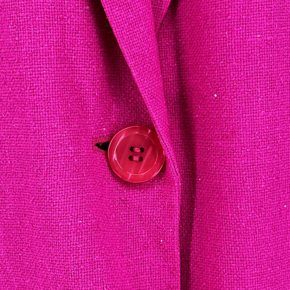 Vintage 90s Mark Alan Oversized Hot Pink Silk Blazer size 10 - Picture 7 of 11